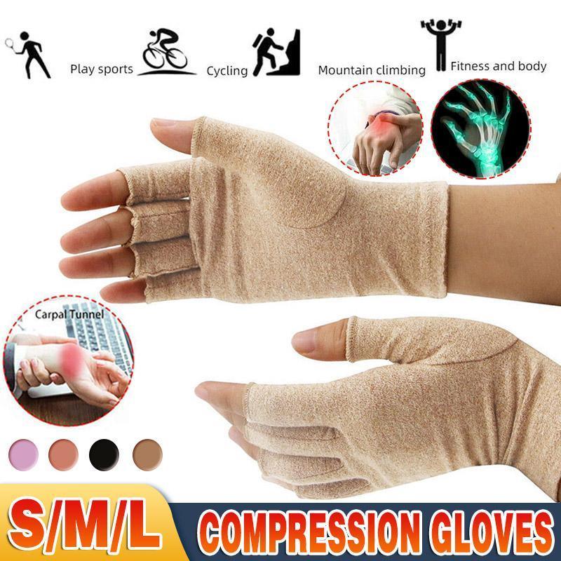 Brace Arthritis Hand Compression Gloves fingerless gloves Pain Relief Purple - S
