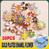 30PCS Assorted Gold Plated Enamel Flower Charms Pendant DIY For Jewelry Making