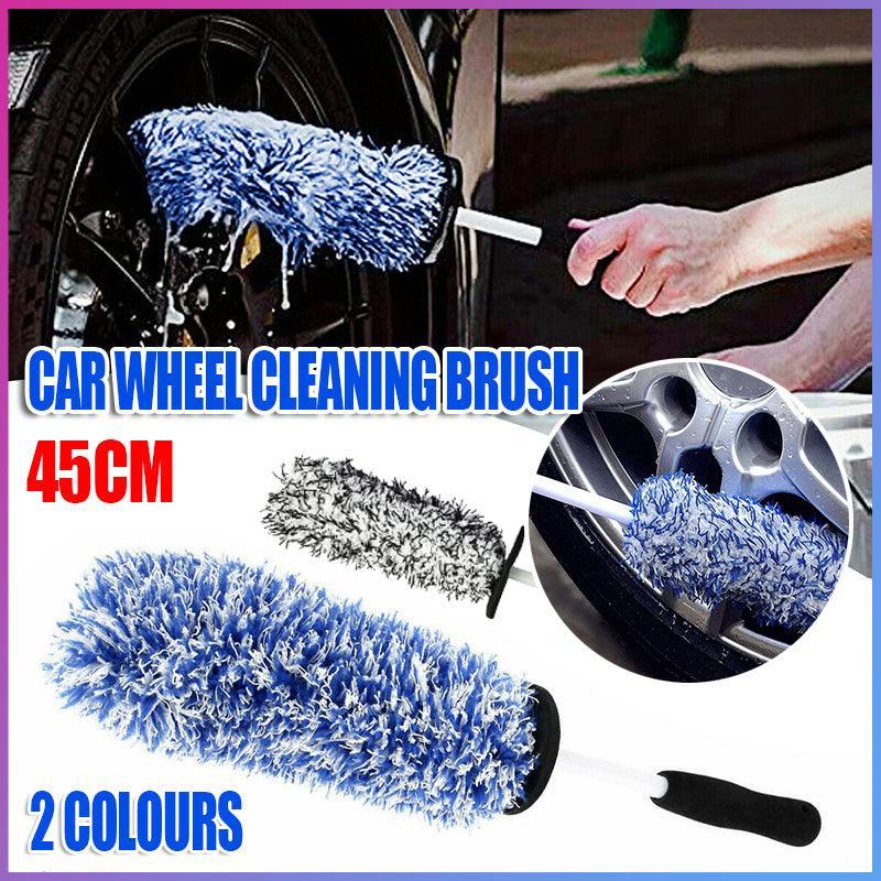 Car Wheel Cleaning Brush Tool Alloy Soft Bristle - Black+White
