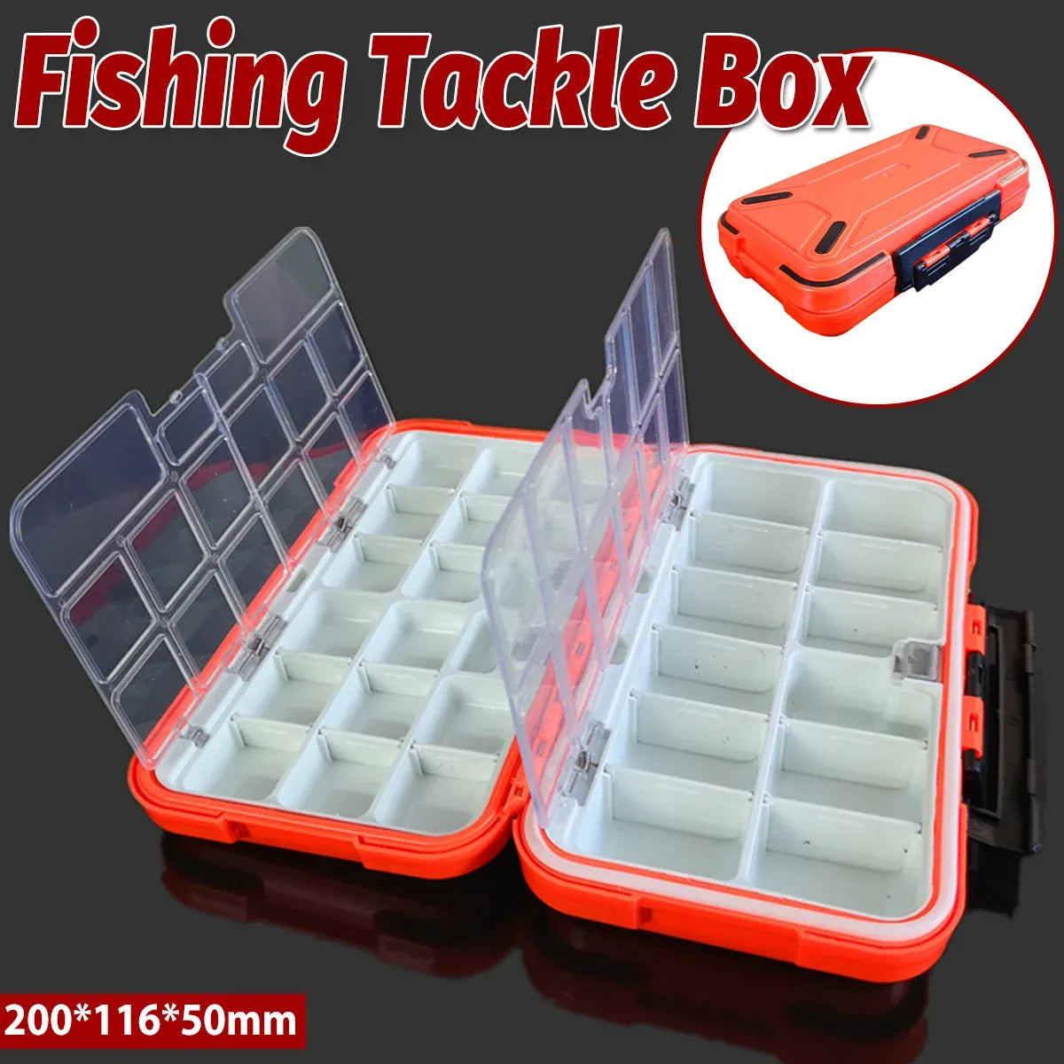 Waterproof Fishing Tackle Box Plastic Storage Case Rock Fishing Gear Organizer