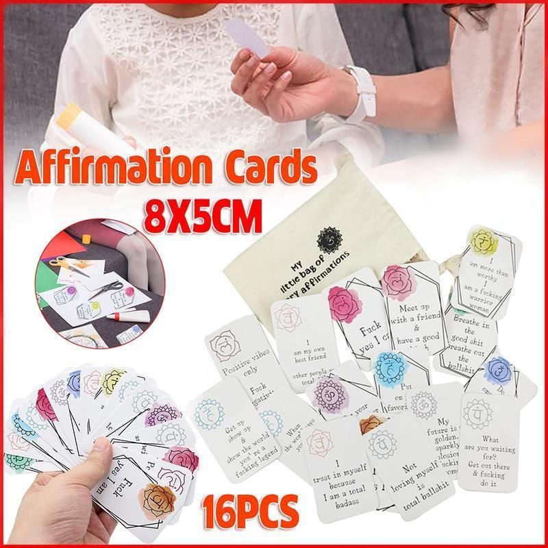 16Pcs Funny Affirmation Cards Sweary Positive Swear Card Confirmation Joke Gift