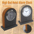 Classic Hotel Alarm Clock Quartz Movement Faux Leather Design with Clear Display - Brown