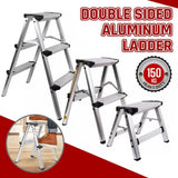 Portable Aluminium 1-3 Step Folding Ladder Anti-Slip Frame Stool for Home Use - 1 step Folding Ladder