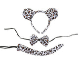 Animal Costume Dress Up Set 3 Piece Tail Bowtie Ears for Party Cosplay Outfit - Leopard