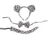 Animal Costume Dress Up Set 3 Piece Tail Bowtie Ears for Party Cosplay Outfit - Leopard