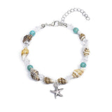 Sea Shell Conch Starfish Anklet Necklace Set for Women Beach Jewelry Gift - Anklet