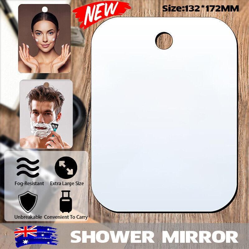 Fogless Polycarbonate Shower Mirror 172Ãƒâ€”132mm Anti-Fog Shaving Mirror