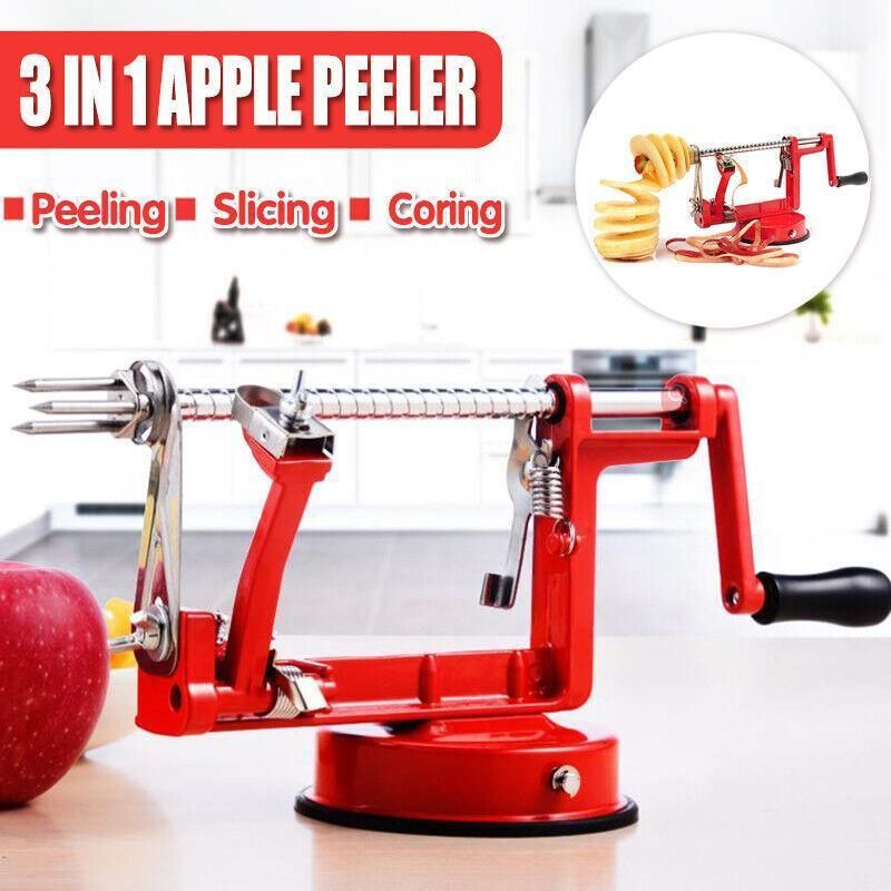 3 in 1 Manual Apple Peeler Corer Slicer Red Fruit Cutter for Kitchen Use
