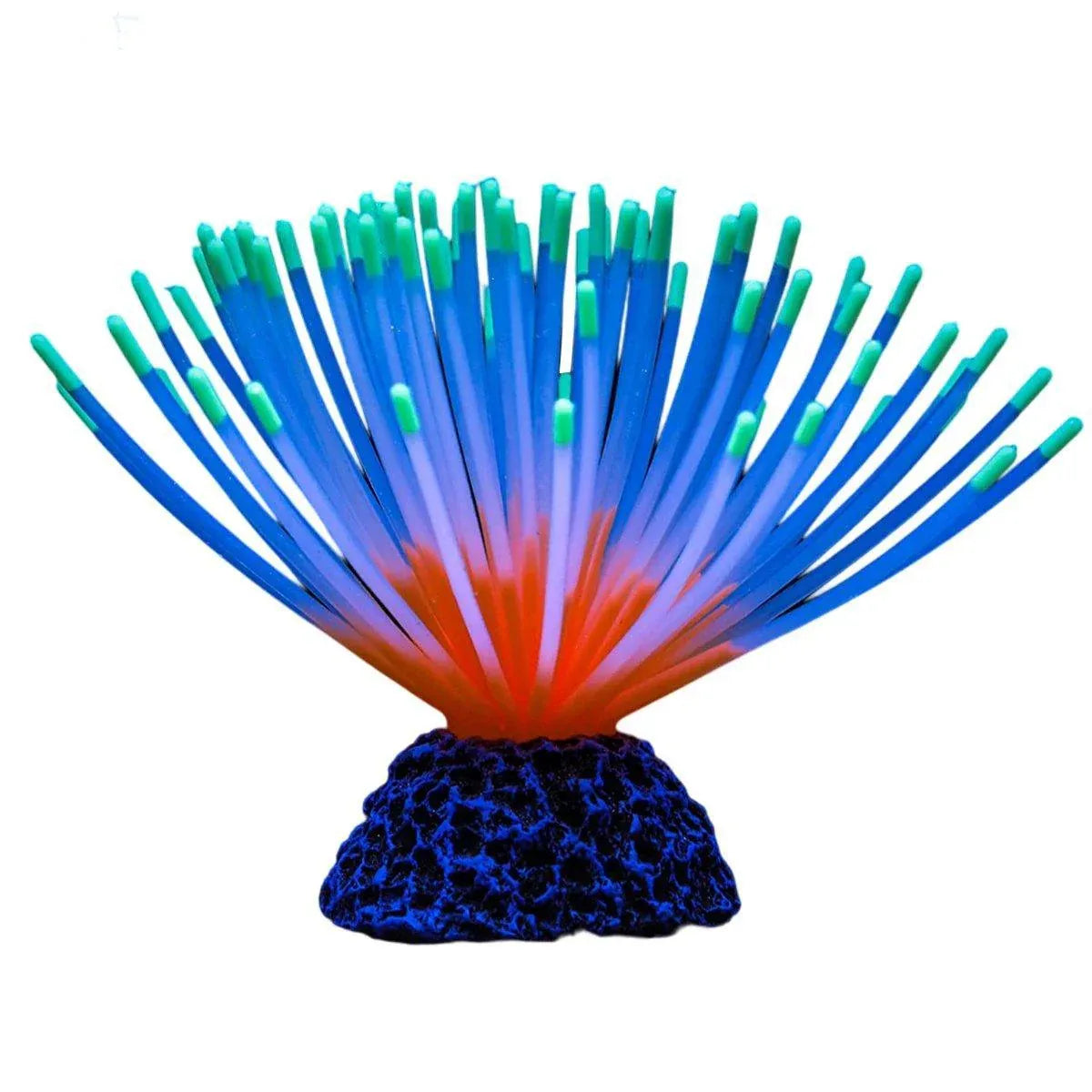 Aquarium Fish Tank Decor Simulation Coral Lotus Aquatic Plants Vibrant Ornament - Green-M