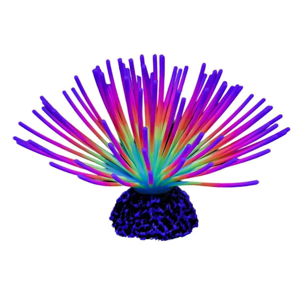 Aquarium Fish Tank Decor Simulation Coral Lotus Aquatic Plants Vibrant Ornament - Colourful-S