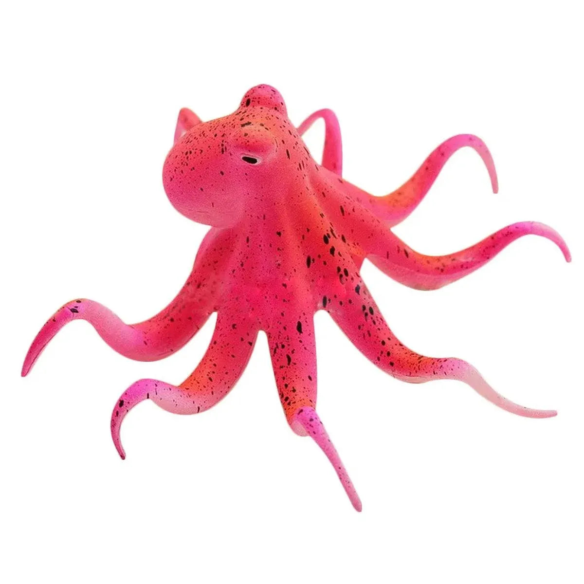 Glowing Aquarium Ornament Simulation Octopus Fish Squid Fish Tank Decoration - Red