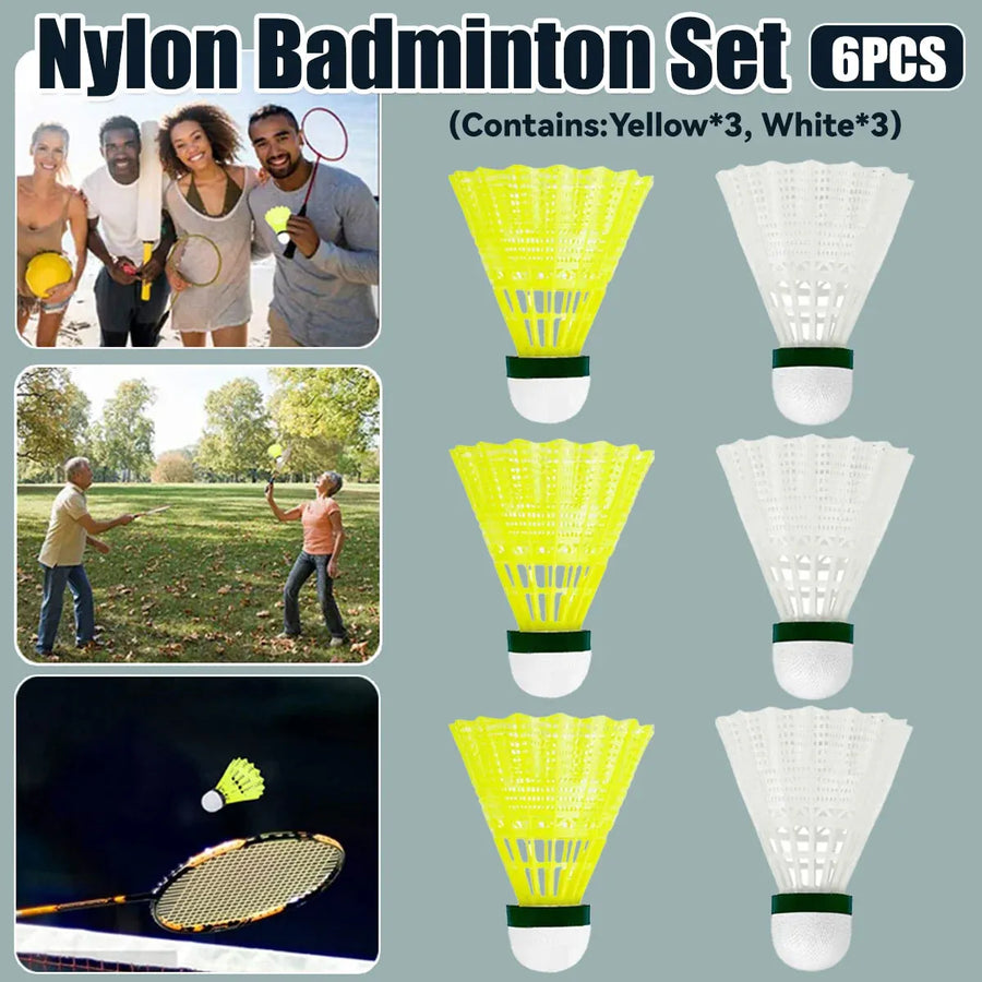 6PCS Nylon Badminton Shuttlecocks Durable High Speed for Training