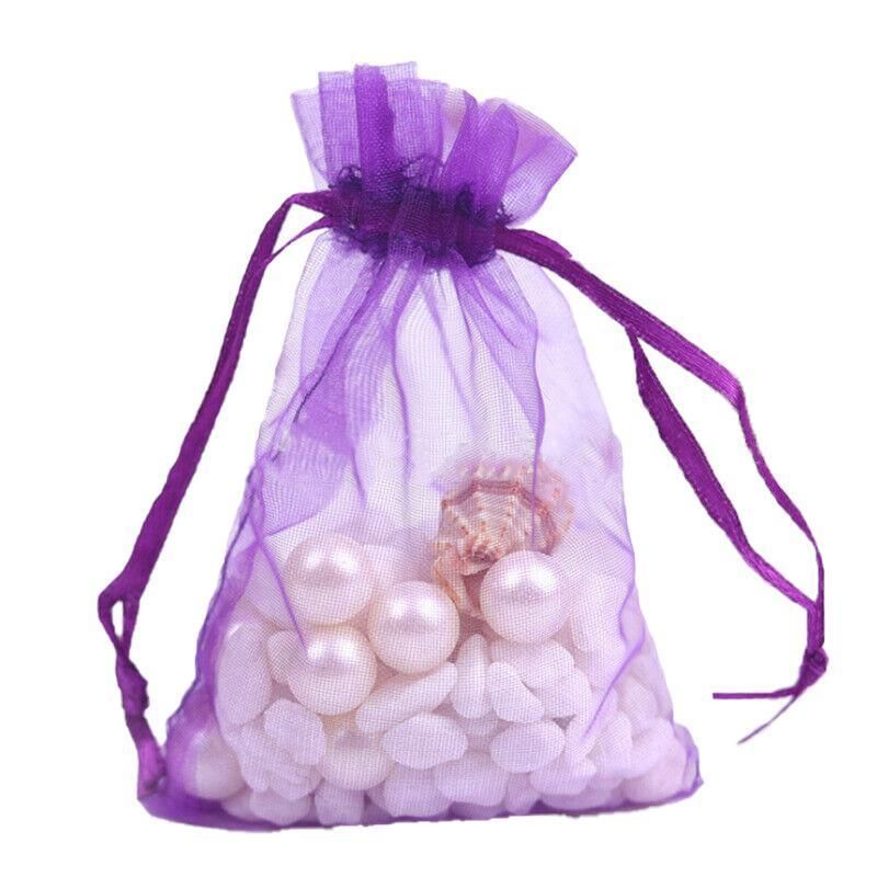 Organza Bag Sheer Bags Jewellery Wedding Candy Packaging Sheer Bags 13*18 cm - Dark Purple