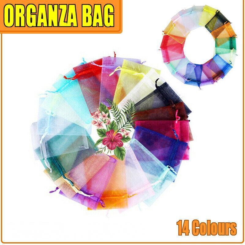 50PCS Organza Bag Sheer Bags Jewellery Wedding Candy Packaging Sheer Bags 13*18 cm - Rose Red/50PCS