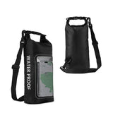 Outdoor Crossbody Bag Two-in-One Mobile Phone Waterproof Bag PVC Swimming - Black