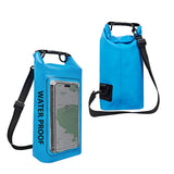Outdoor Crossbody Bag Two-in-One Mobile Phone Waterproof Bag PVC Swimming - Blue