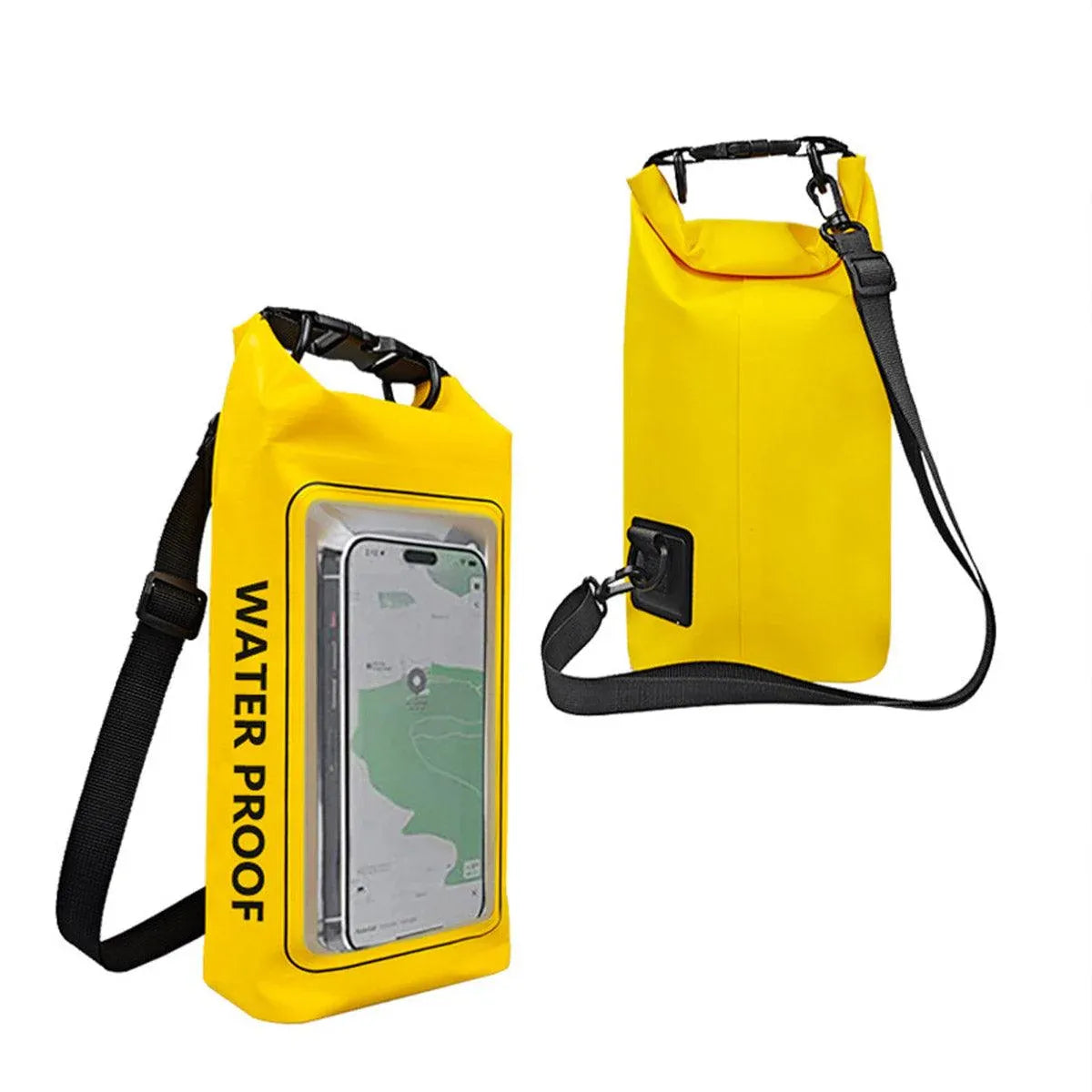 Outdoor Crossbody Bag Two-in-One Mobile Phone Waterproof Bag PVC Swimming - Yellow