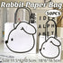 50pcs Black and White Cartoon Rabbit Paper Bags Simple Gift Packaging Set - L