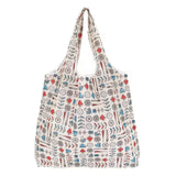 Reusable Foldable Light Waterproof Shopping Bags Carry bag Grocery Big - Beige Plant