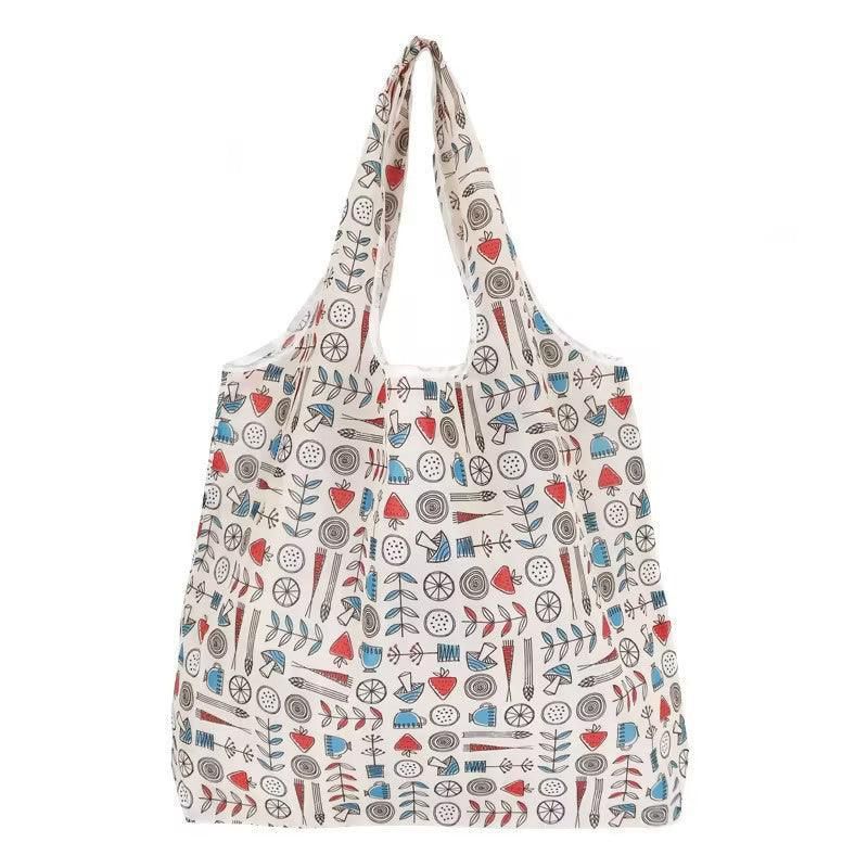 Reusable Foldable Light Waterproof Shopping Bags Carry bag Grocery Big - Beige Plant