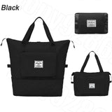 Large Capacity Travel Bag Foldable Luggage Tote Lightweight Storage Duffel Bag - Black