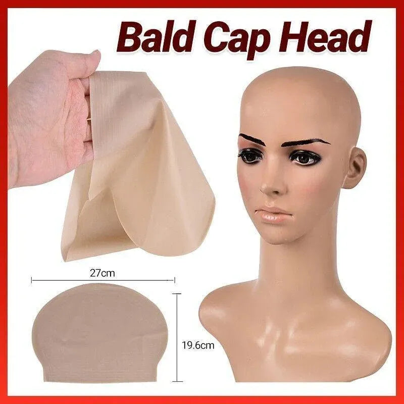 Bald Cap Head Costume Accessory for Halloween Party and Cosplay