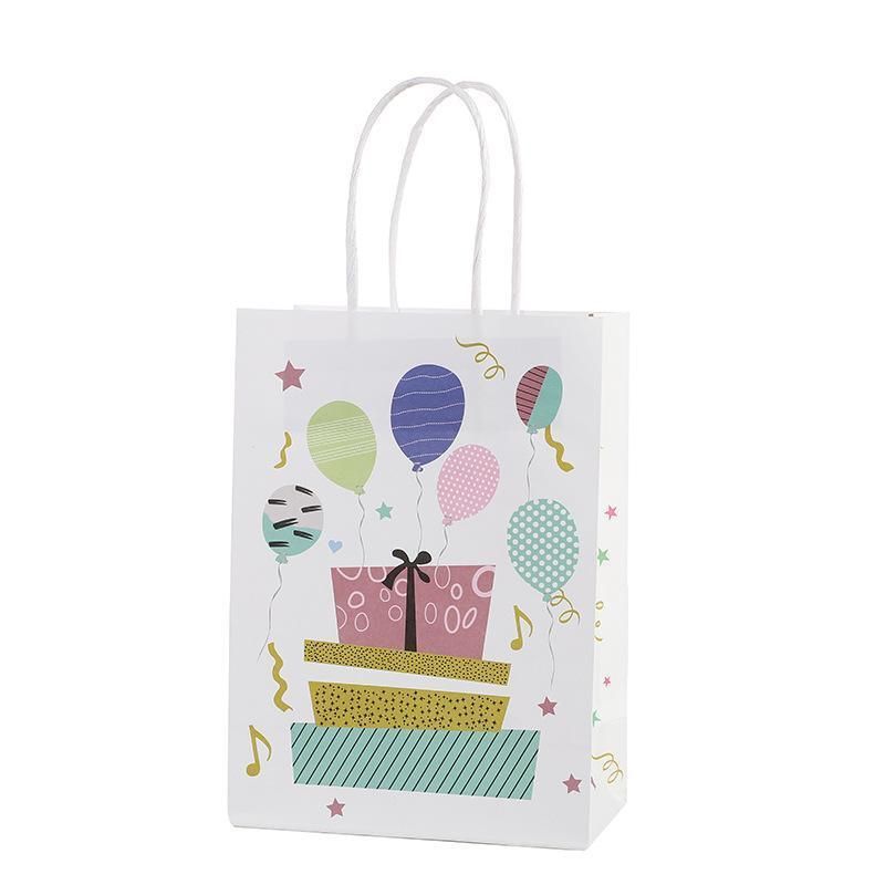 30X Premium Kraft Paper Tote Bag Durable Stylish High Capacity Birthday Gift Handbag - Balloon-30pcs