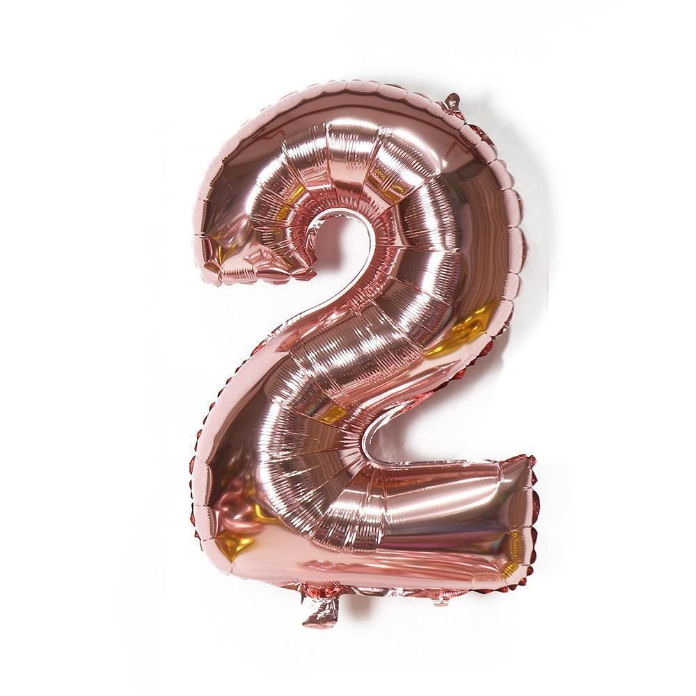 Rose Gold 32 Inch Foil Number Balloon 81cm Birthday Party Wedding Decoration - Rose Gold 2