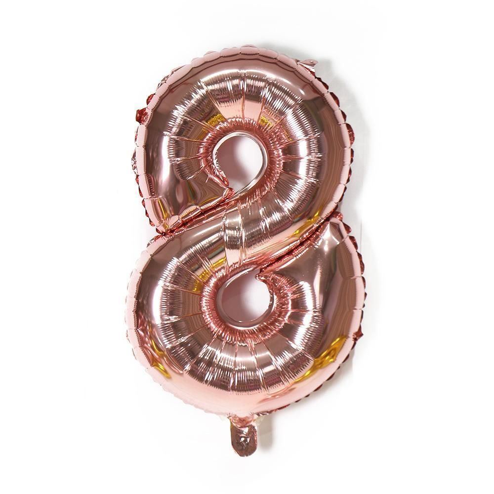 Rose Gold 32 Inch Foil Number Balloon 81cm Birthday Party Wedding Decoration - Rose Gold 8