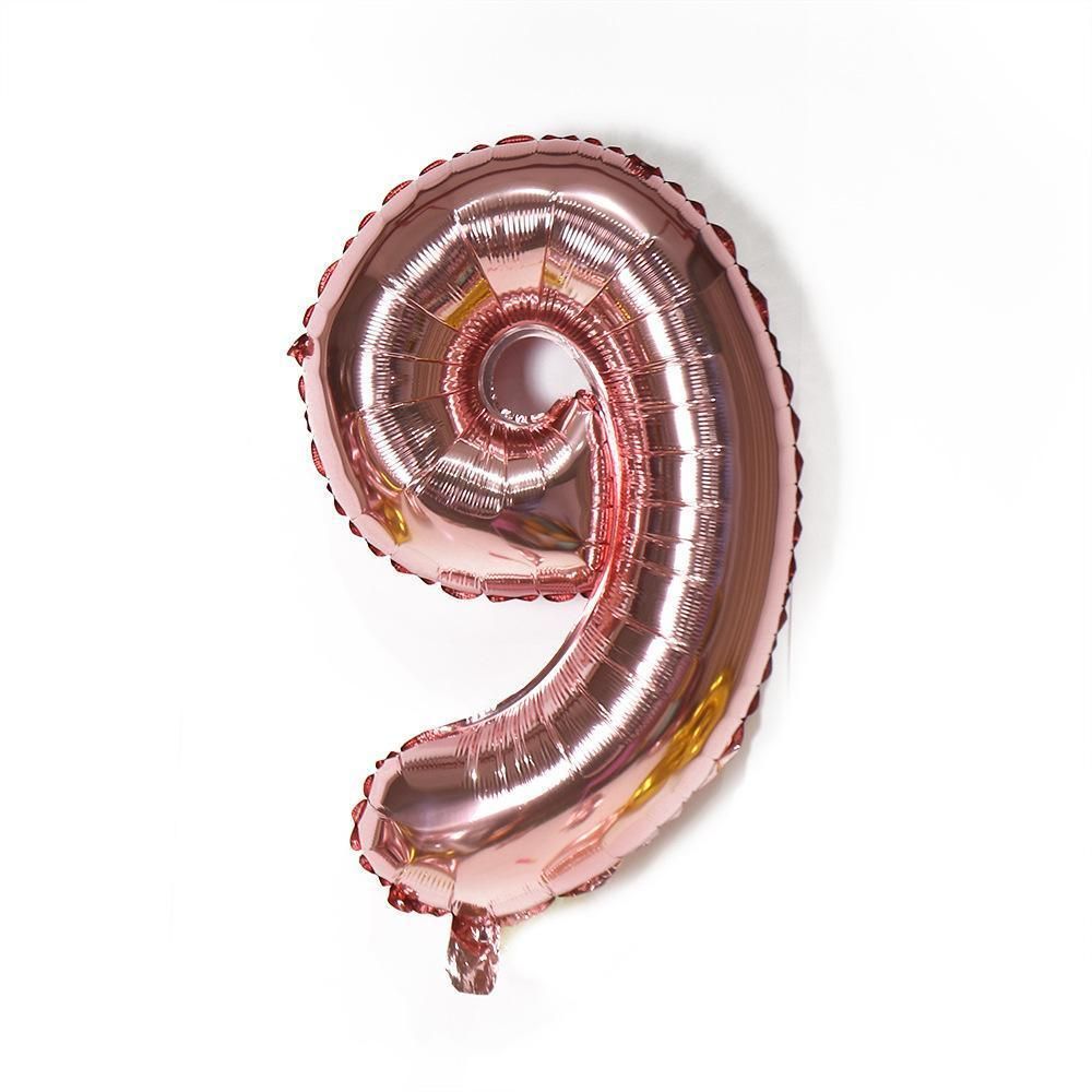 Rose Gold 32 Inch Foil Number Balloon 81cm Birthday Party Wedding Decoration - Rose Gold 9
