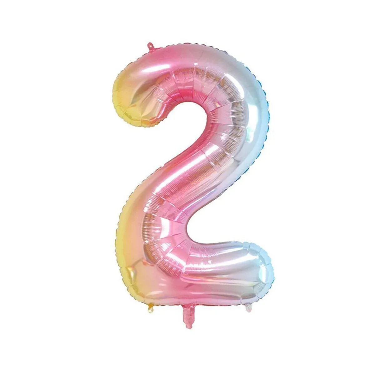 32 Inch Number Foil Balloons Party Decor Rainbow Gradient for Birthday or Events - Colour-2