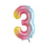 32 Inch Number Foil Balloons Party Decor Rainbow Gradient for Birthday or Events - Colour-3