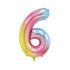 32 Inch Number Foil Balloons Party Decor Rainbow Gradient for Birthday or Events - Colour-6
