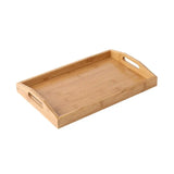 Rectangular Bamboo Tray Household Tea Serving Plate Kitchen Snack Dish Organizer - 40x29x5cm