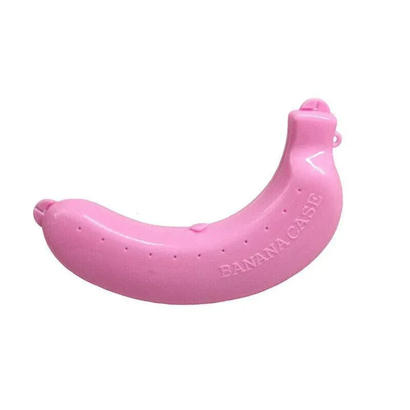 Banana Case Box Holder Fruit Storage Container Travel Lunch Protector - Pink