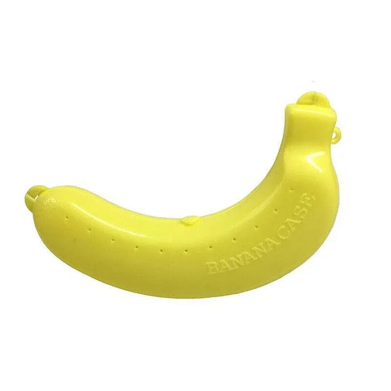 Banana Case Box Holder Fruit Storage Container Travel Lunch Protector - Yellow