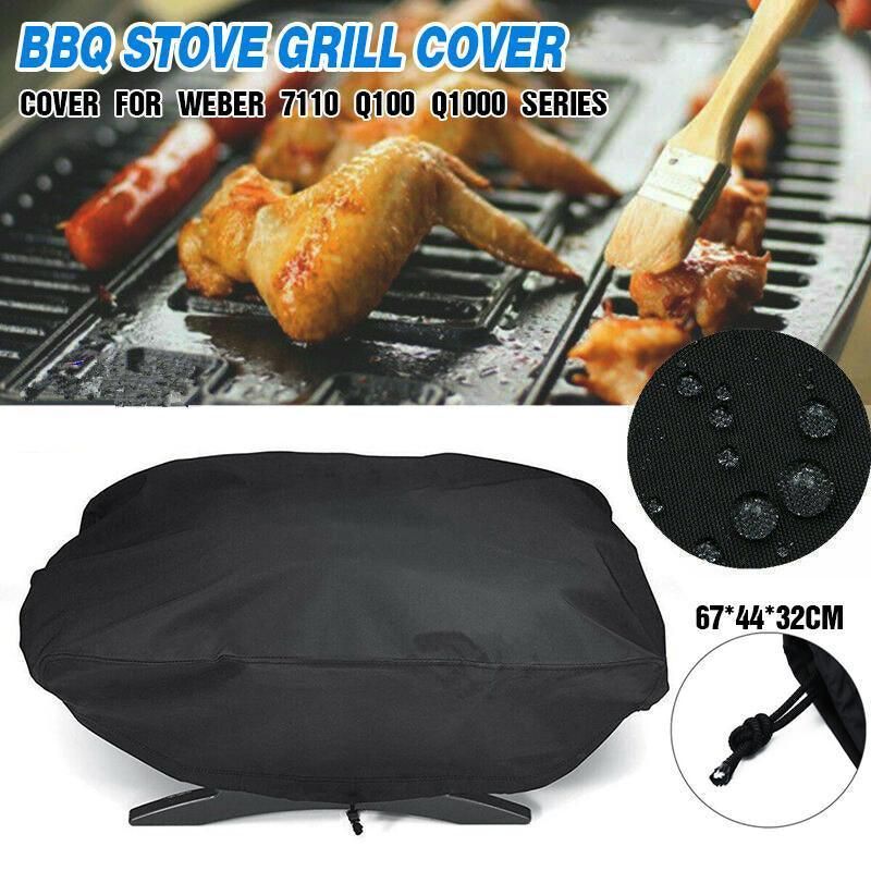Waterproof BBQ Grill Cover for Weber Q100 Q1000 Series 67Ãƒâ€”44Ãƒâ€”32cm