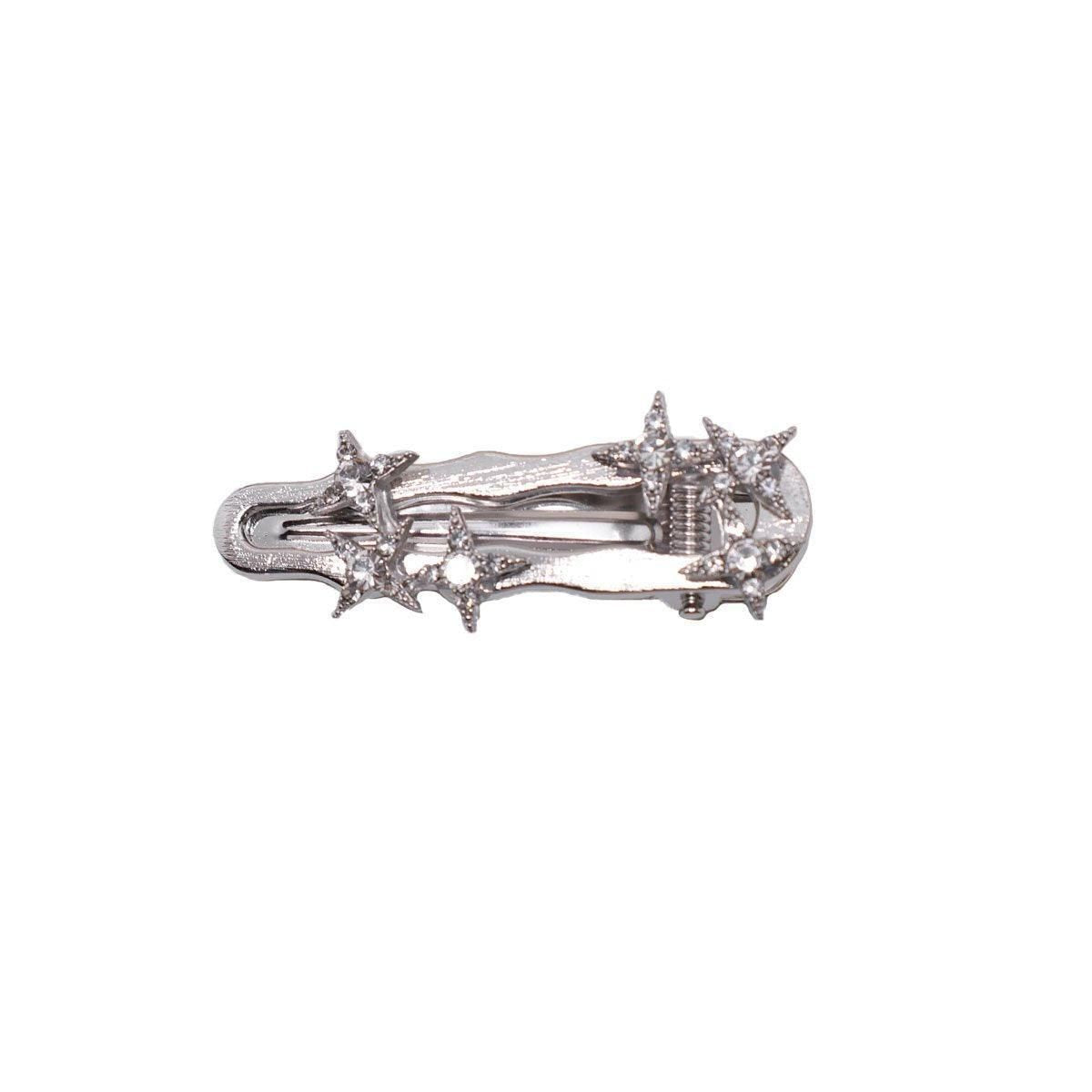 Super Flash Silver Star Hair Clips Duck Beak Barrettes Hair Accessories Set - Water Drop
