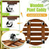 Wooden Round Universal Wheel Planter Base Tray Mobile Planter Stand for Garden
