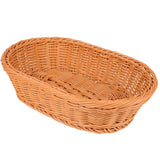 Imitation Rattan Plastic Basket Bread Fruit Vegetable Snack Storage Display Bin - 40cm