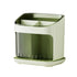 Wall Mounted Kitchen Chopsticks Storage Rack Drain Basket Holder Organizer Box - Green