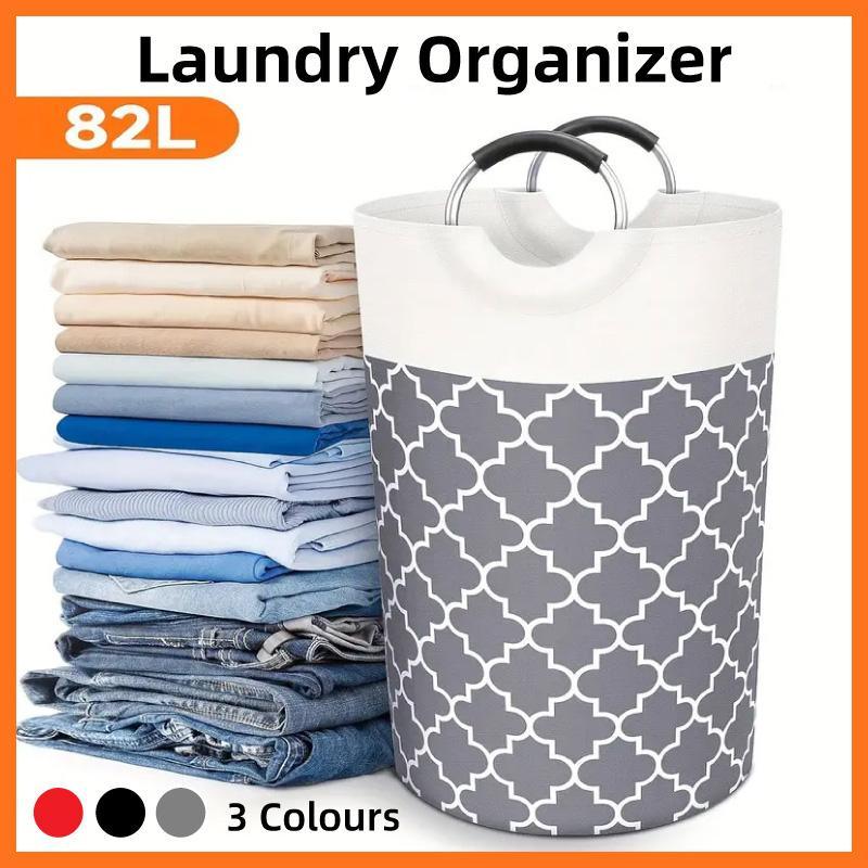 82L Large Capacity Laundry Basket for Dirty Clothes Toy Storage and Organizing - Grey