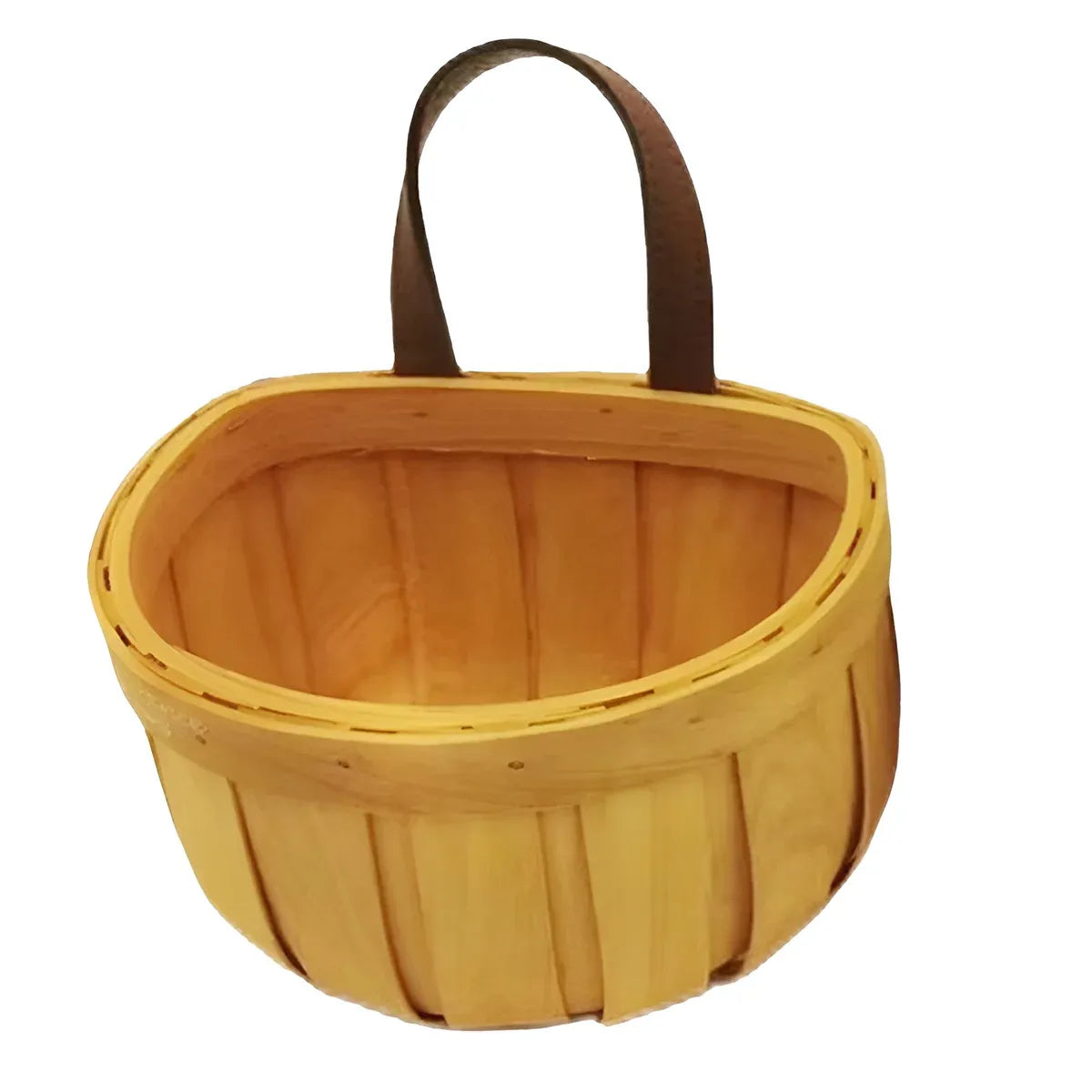 Wall Mounted Rattan Style Woven Basket Kitchen Home Storage Organizer - 16.5x12.5x15cm