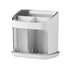 Wall Mounted Kitchen Chopsticks Storage Rack Drain Basket Holder Organizer Box - White