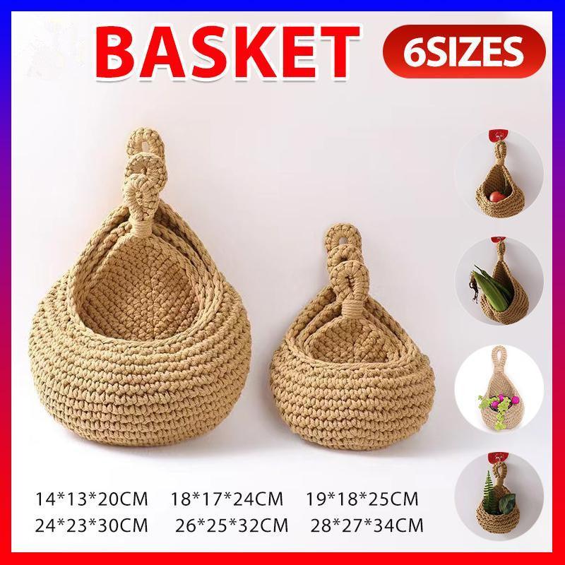 Hanging Wall Organizer Vegetable Fruit Basket Kitchen Storage Pouch Bag Diy 6Size - XXL