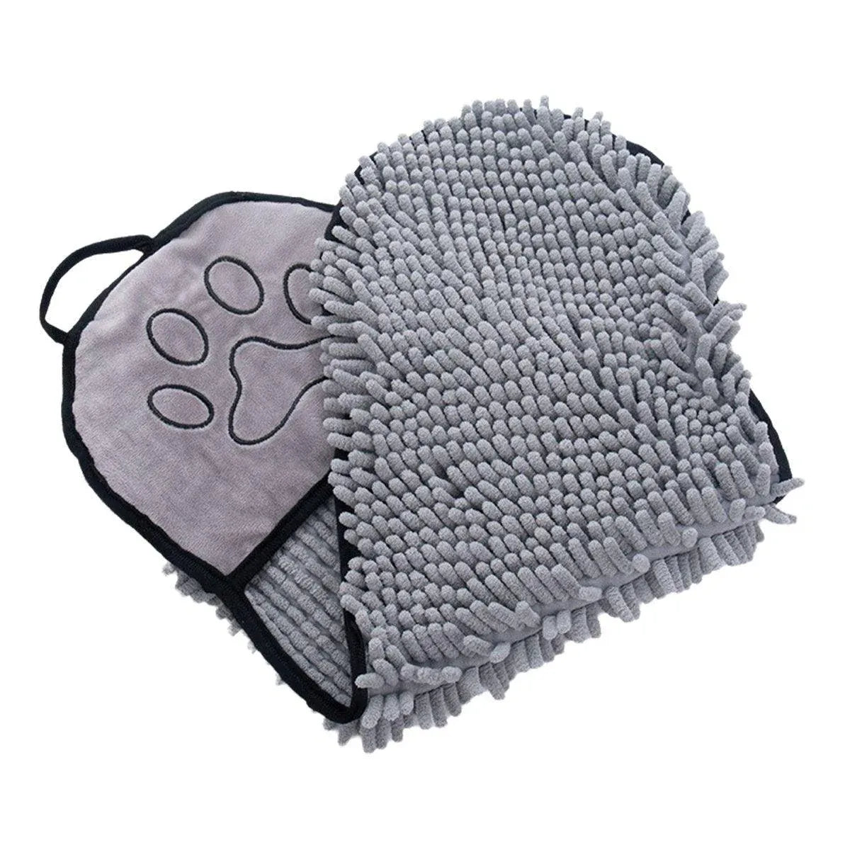 Quick Drying Pet Bath Towel Fast Absorbent Dog Cat Cleaning Towel for Grooming - Grey