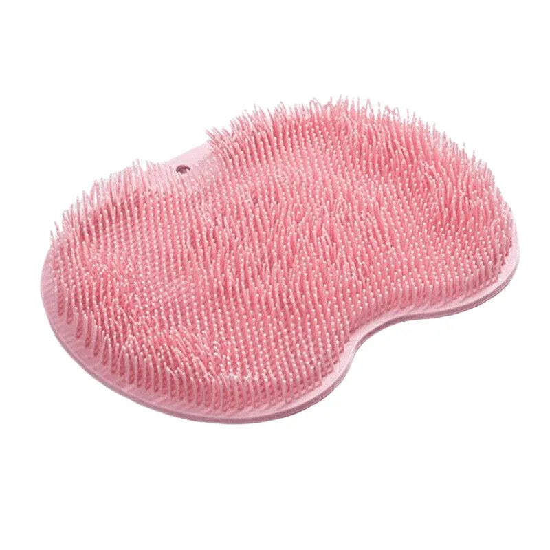Foot Back Body Scrubber Massager Pad Shower Bath Exfoliating Brush Cleaning Mat - Pink