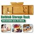 Bathroom Bamboo Bath Caddy Wine Glass Holder Table Tray Bathtub Rack Soap Shelf
