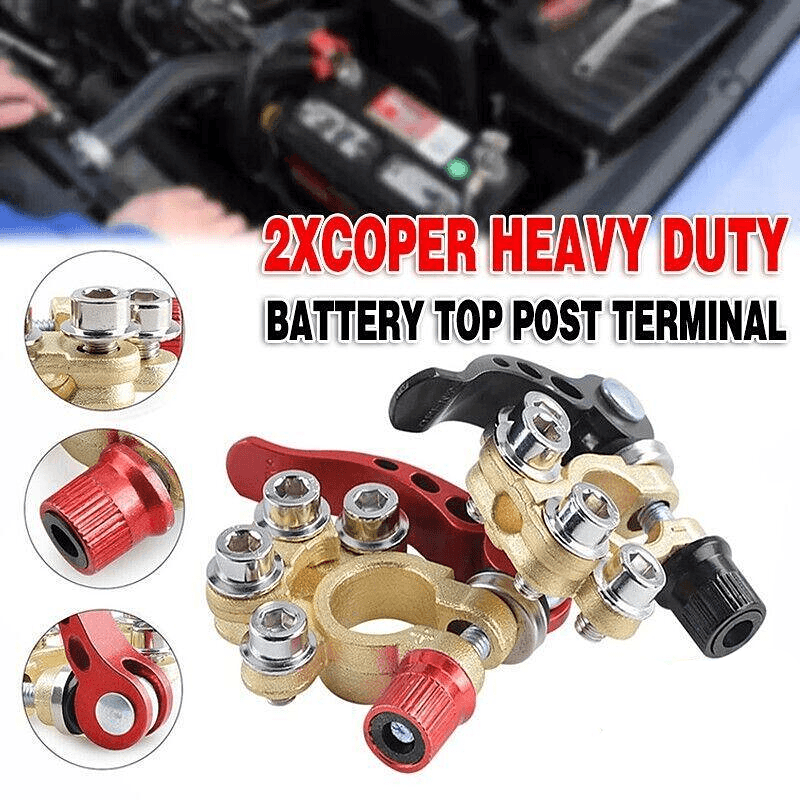 Heavy Duty Car Battery Terminal Clamp 2PCS Quick Release Brass Connector