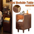 Wood Mini Bedside Table with Drawer and Shelf Compact Space Saving